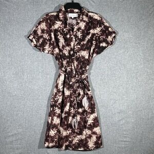 Margaux Riviera Maroon Cream Dress‎ With Belt Large
